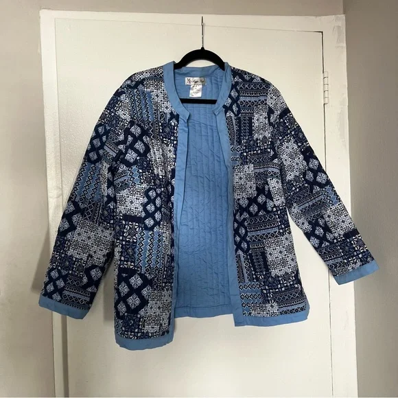 Vintage Maggie Sweet Blue Quilted Jacket - Picture 1 of 3